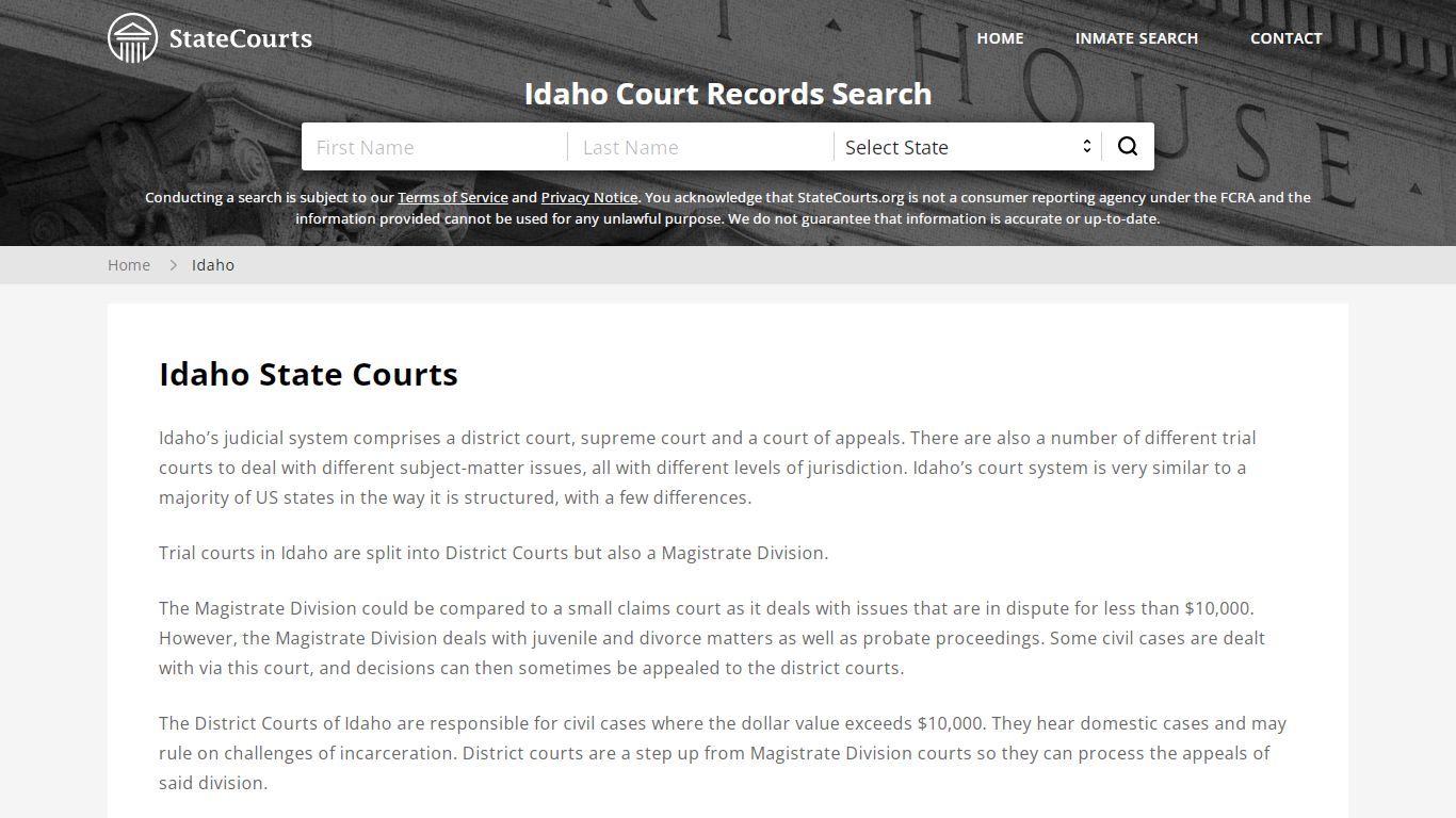 Idaho Court Records - ID State Courts